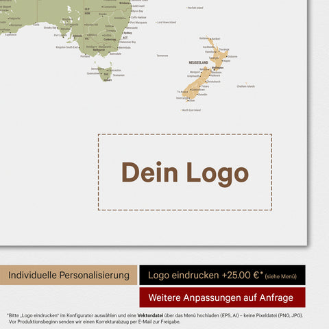 Verdenskort TRAVEL® Magnetisk plakat – Multicolor Sienna