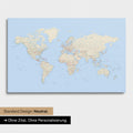 Neutrale und schlichte Ausführung einer Weltkarte als Pinn-Leinwand in Multicolor Atlas ohne Personalisierung