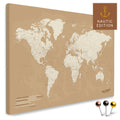 Hochwertige Weltkarte in Treasure Gold als PinnLeinwand, perfekt zum Markieren und Planen von Reisen, kaufen