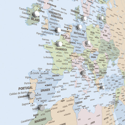Verdenskort TRAVEL® Magnetisk plakat – Multicolor Atlas