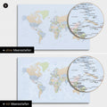 Politische Weltkarte in Multicolor Atlas mit zweidimensionalen Meerestiefen