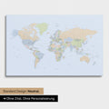 Neutrale und schlichte Ausführung einer politischen Weltkarte als Pinn-Leinwand in Multicolor Atlas ohne Personalisierung