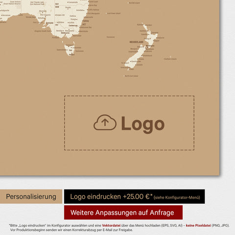 Verdenskort TRAVEL® Premium plakat – Treasure Gold